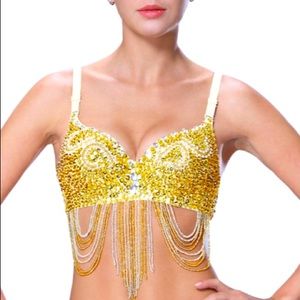 Gold bedazzled bra